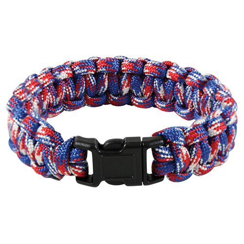 Paracord  náramky Náramek SURVIVAL PARACORD ČERVENÁ/MODRÁ/BÍLÁ