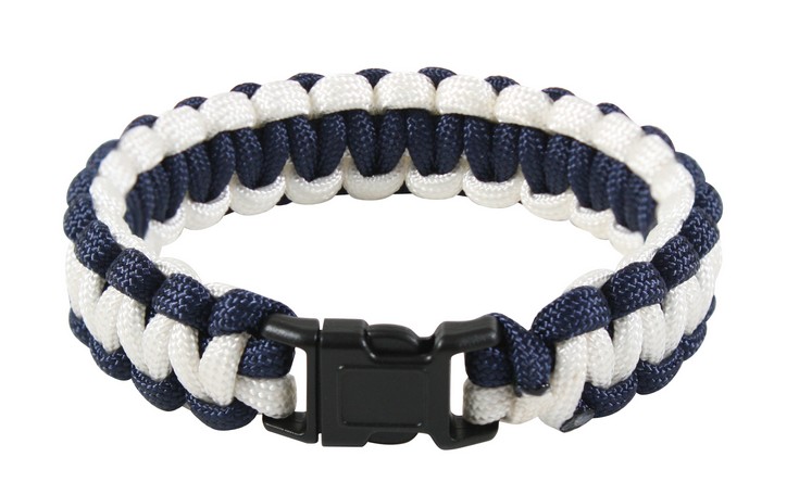 Paracord  náramky Náramek SURVIVAL PARACORD BLUE/WHITE